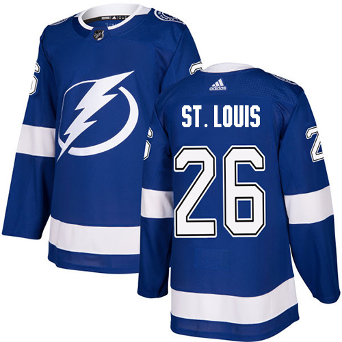 Adidas Men Tampa Bay Lightning #26 Martin St. Louis Blue Home Authentic Stitched NHL Jersey->tampa bay lightning->NHL Jersey